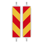 Plastic traffic panel type 40A | film RA1/A, hatched | on both sides indicating right / left | red / yellow